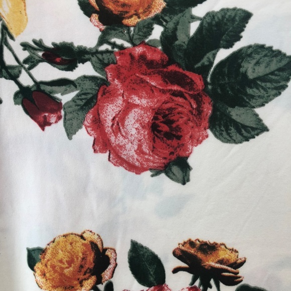 White Floral Mini Dress with scoop back - Picture 3 of 3